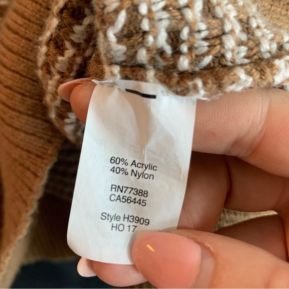 J. Crew Turtleneck Textured Tan and White Long Sleeve Sweater, size S - Picture 6 of 9